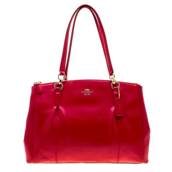 Coach Handbags - Coach Red Leather Large Christie Carryall Tote